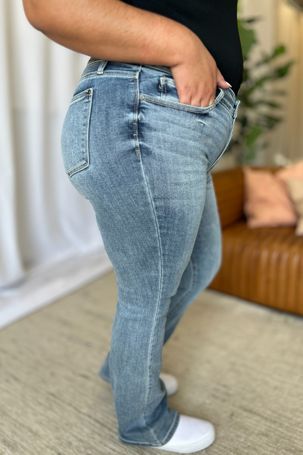 Judy Blue Full Size Medium Rise Bootcut Jeans - The Ruffled Bull Boutique