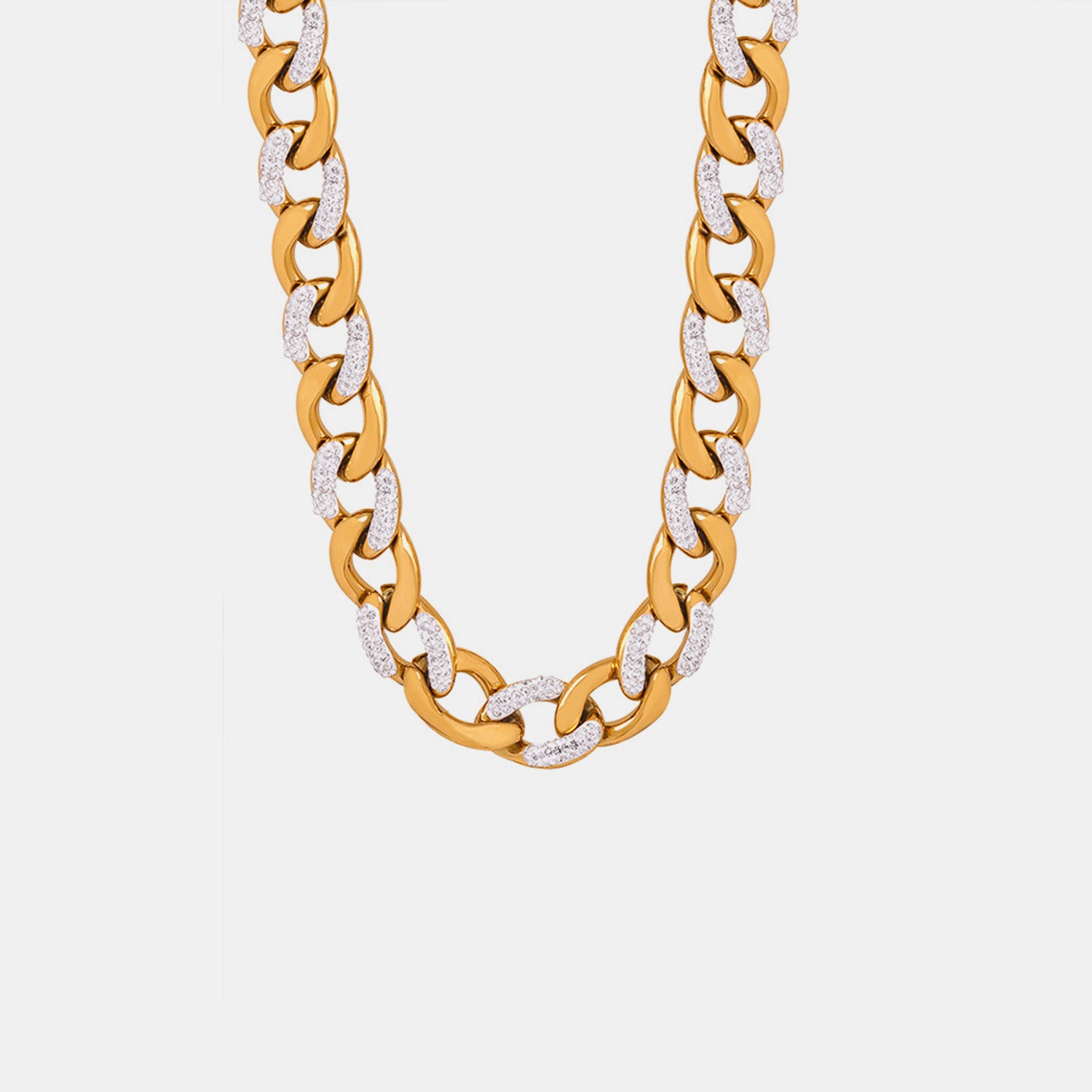 Zircon Titanium Steel Chunky Chain Necklace - The Ruffled Bull Boutique