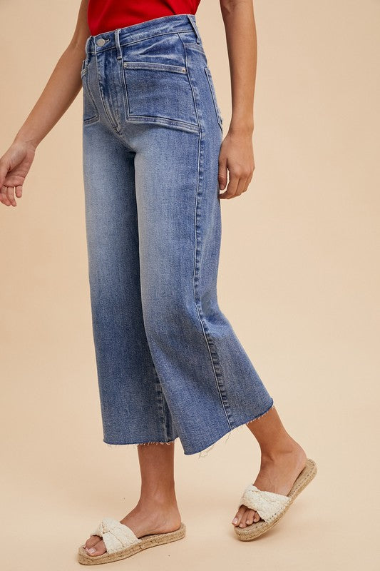 Annie Wear High Rise Wide Leg Jeans - The Ruffled Bull Boutique