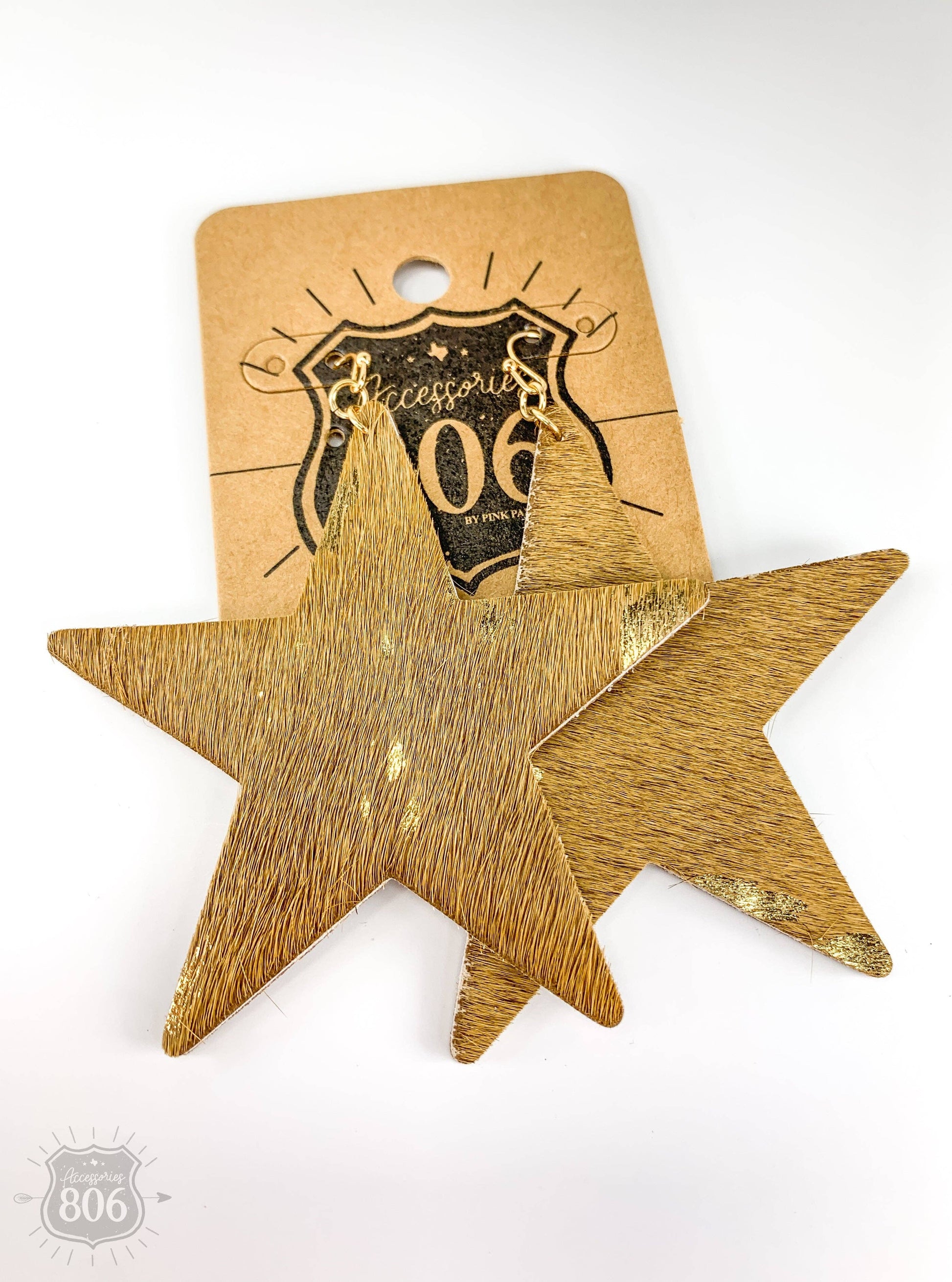 Leather star earring 806-E132 - LAST CALL - The Ruffled Bull Boutique