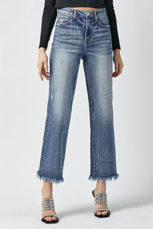 HIGH-RISE STRAIGHT JEANS - The Ruffled Bull Boutique