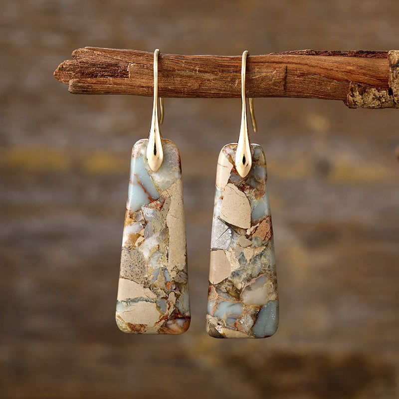 Copper Natural Stone Earrings - The Ruffled Bull Boutique