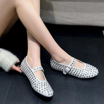 PU Leather Studded Flat Loafers - The Ruffled Bull Boutique