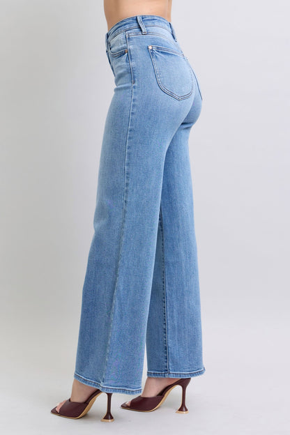 Judy Blue Full Size Wide Leg Jeans with Pockets - The Ruffled Bull Boutique