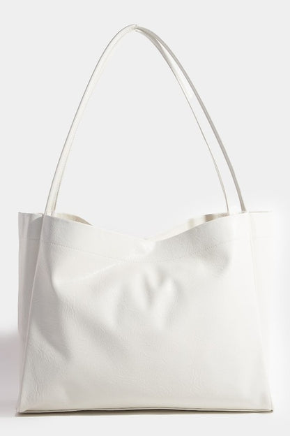 Fame Faux Leather Tote Bag - The Ruffled Bull Boutique