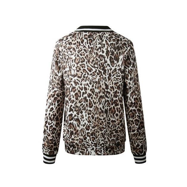 Leopard Printed Zip Up Bomber Jacket - The Ruffled Bull Boutique