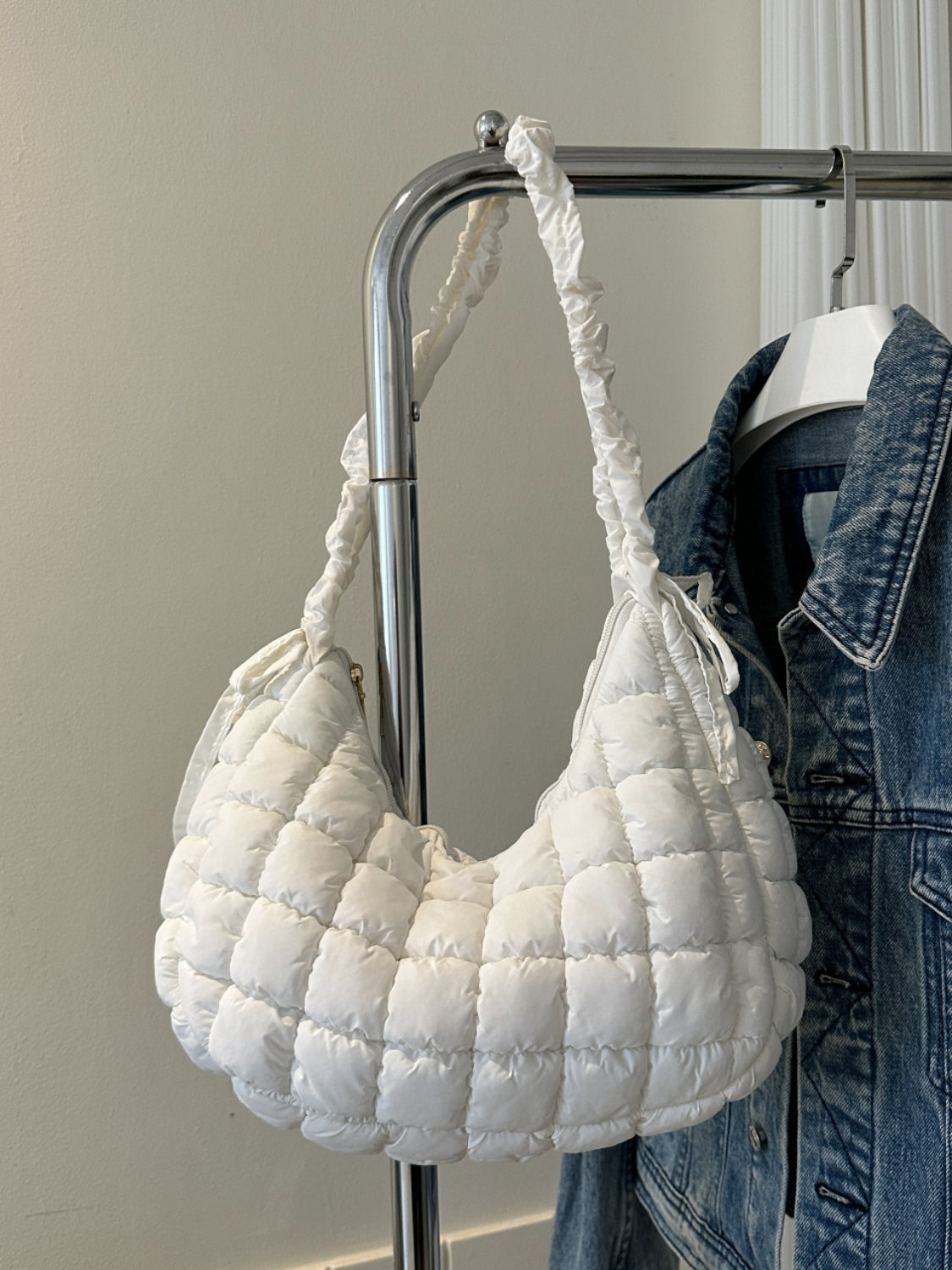 Bubble Texture Ruched Strap Quilted Shoulder Bag - The Ruffled Bull Boutique