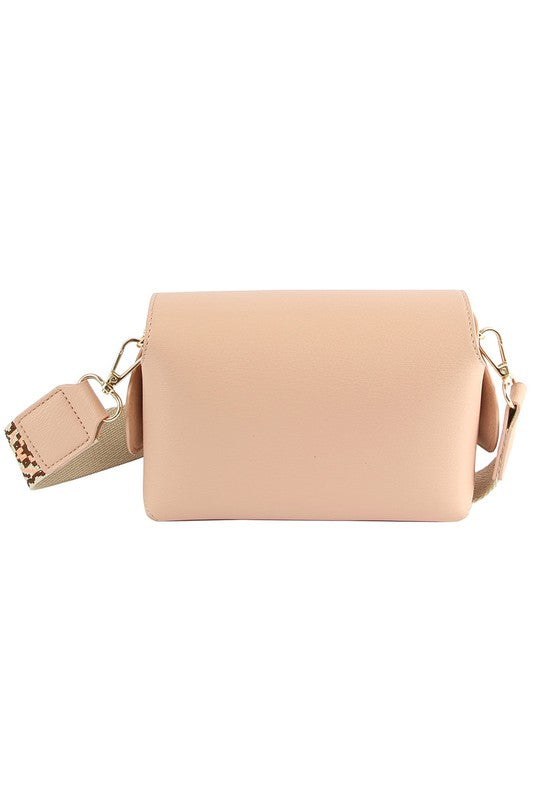 Bamboo Twist Lock Flap Crossbody Bag - The Ruffled Bull Boutique