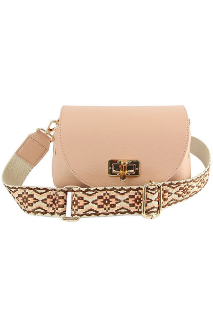 Bamboo Twist Lock Flap Crossbody Bag - The Ruffled Bull Boutique