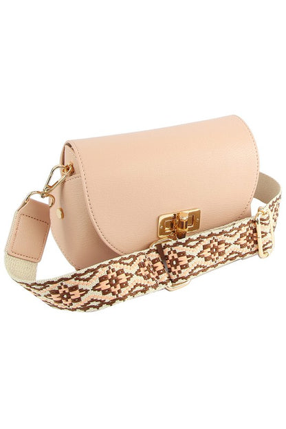 Bamboo Twist Lock Flap Crossbody Bag - The Ruffled Bull Boutique