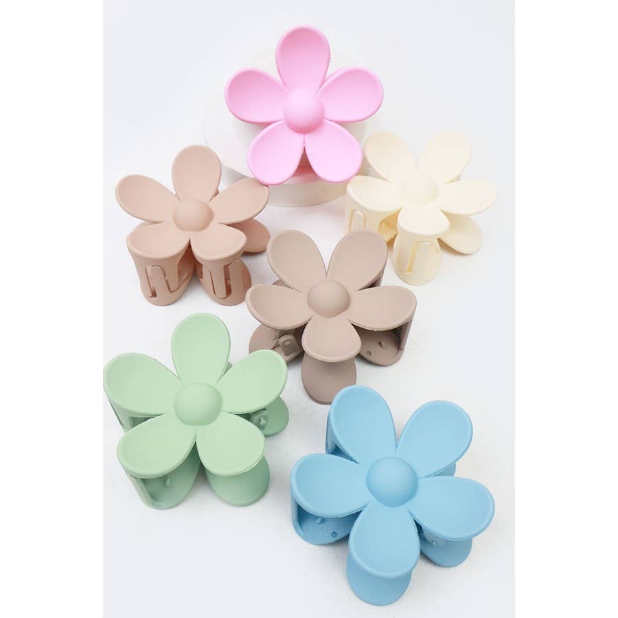 Matte Tone Daisy Hair Claw Sets - The Ruffled Bull Boutique