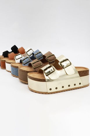 Platform, Birkenstocks style, casual, sandals - The Ruffled Bull Boutique