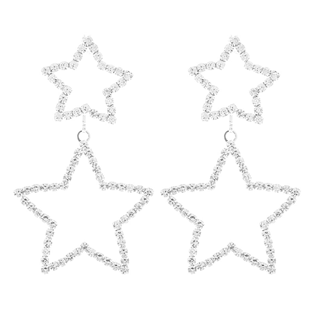 Rhinestone Star dangle earrings - The Ruffled Bull Boutique