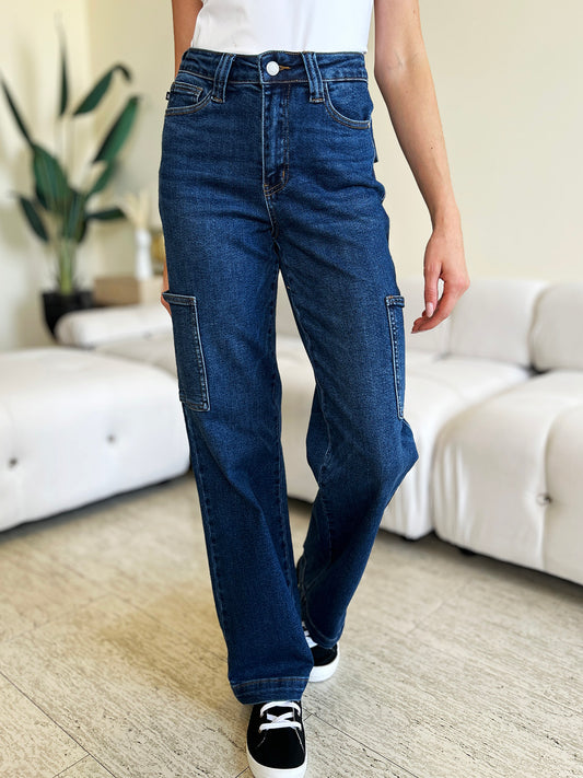 Judy Blue Full Size High Waist Cargo Jeans - The Ruffled Bull Boutique