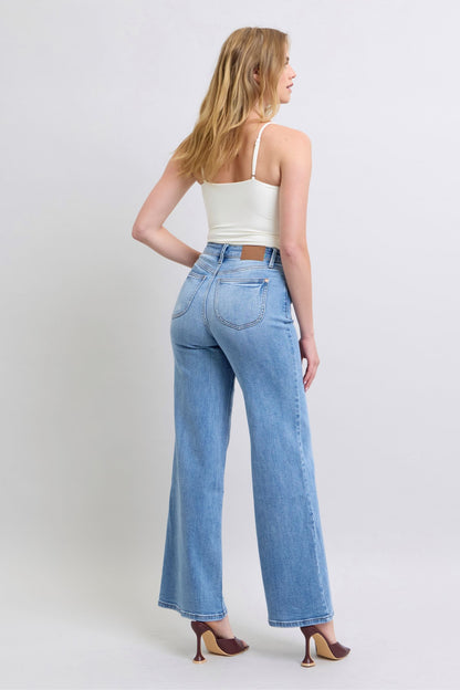 Judy Blue Full Size Wide Leg Jeans with Pockets - The Ruffled Bull Boutique