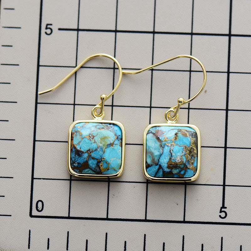 Square Copper Drop Earrings - The Ruffled Bull Boutique