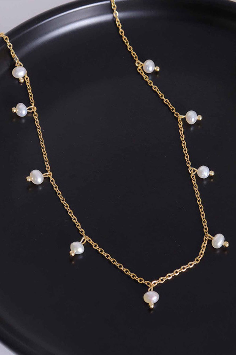 18K Gold-Plated Titanium Steel Pearl Necklace - The Ruffled Bull Boutique