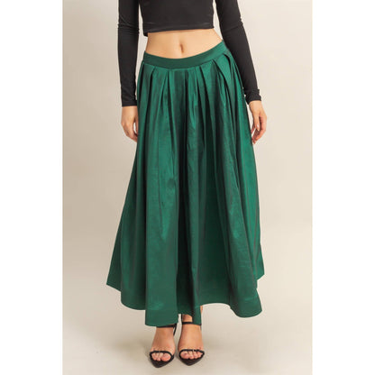 Classic Pleated A-Line Midi Full Skirt - The Ruffled Bull Boutique