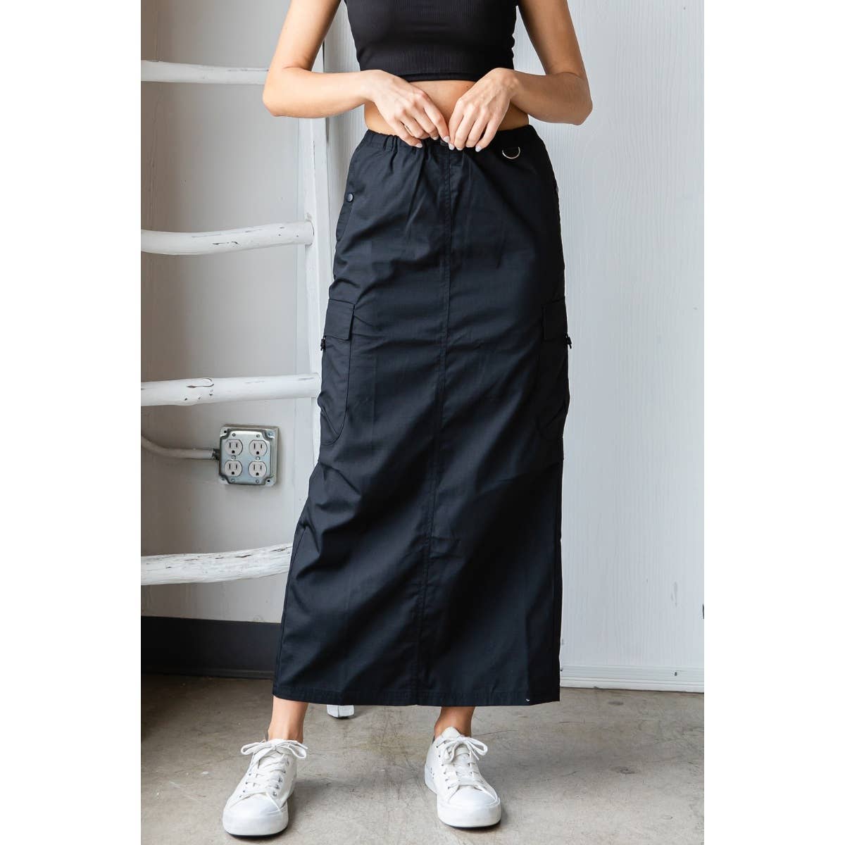 Parachute Cargo Long Skirt - The Ruffled Bull Boutique