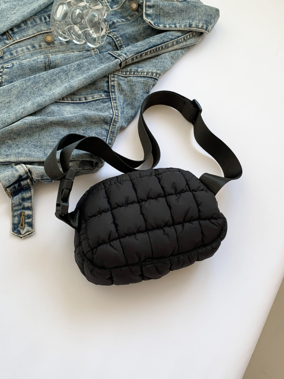 Bubble Texture Adjustable Strap Crossbody Bag - The Ruffled Bull Boutique