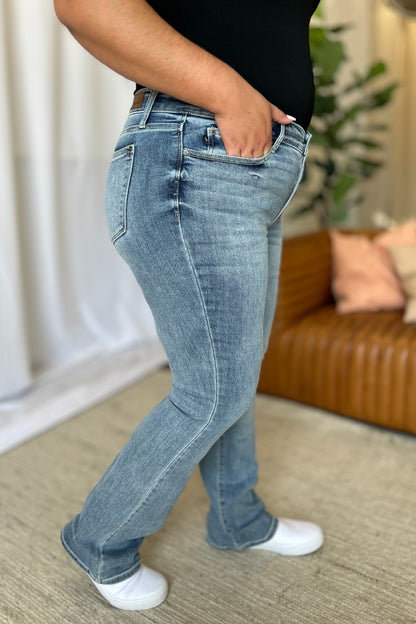 Judy Blue Full Size Medium Rise Bootcut Jeans - The Ruffled Bull Boutique