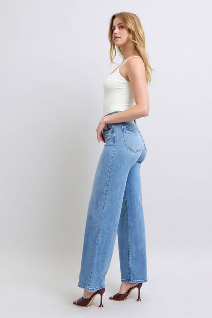 Judy Blue Full Size Wide Leg Jeans with Pockets - The Ruffled Bull Boutique