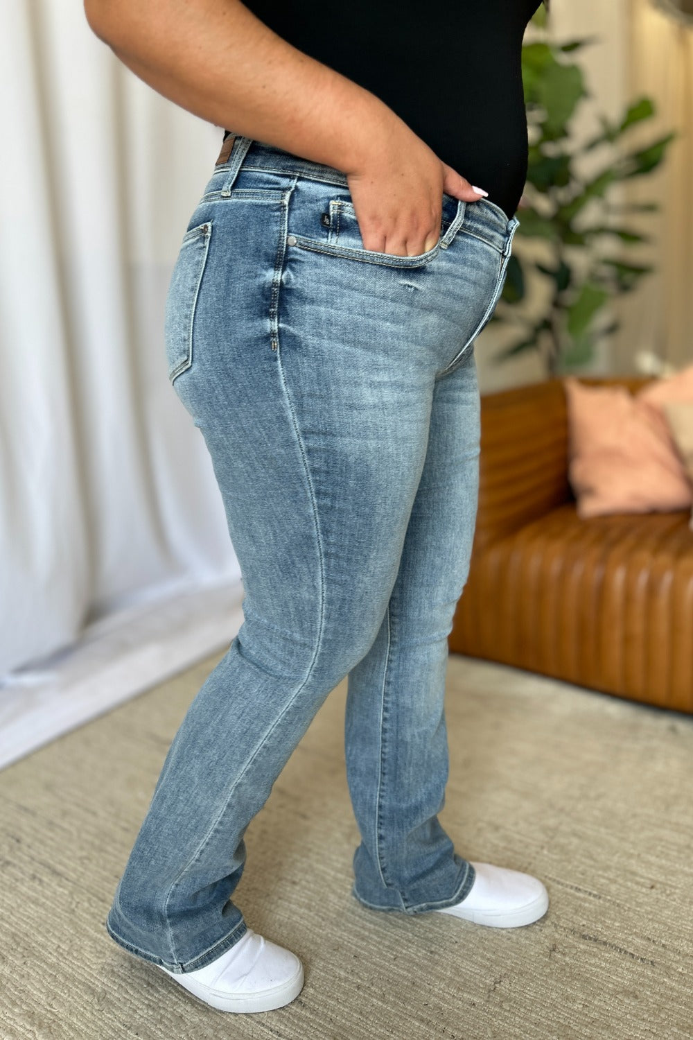 Judy Blue Full Size Medium Rise Bootcut Jeans - The Ruffled Bull Boutique