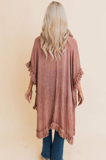 Sunbleached Fringe Ruffle Kimono - The Ruffled Bull Boutique