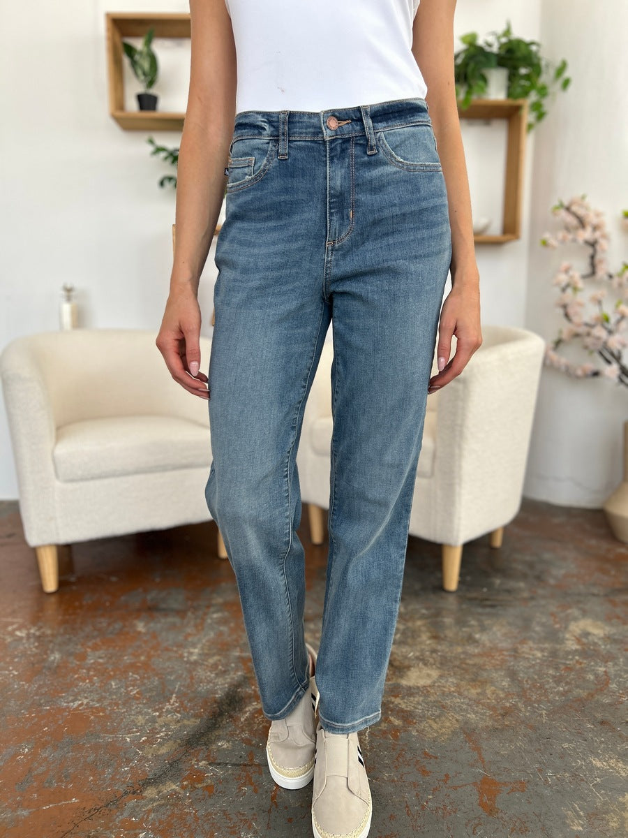 Judy Blue Full Size High Waist Straight Jeans - The Ruffled Bull Boutique