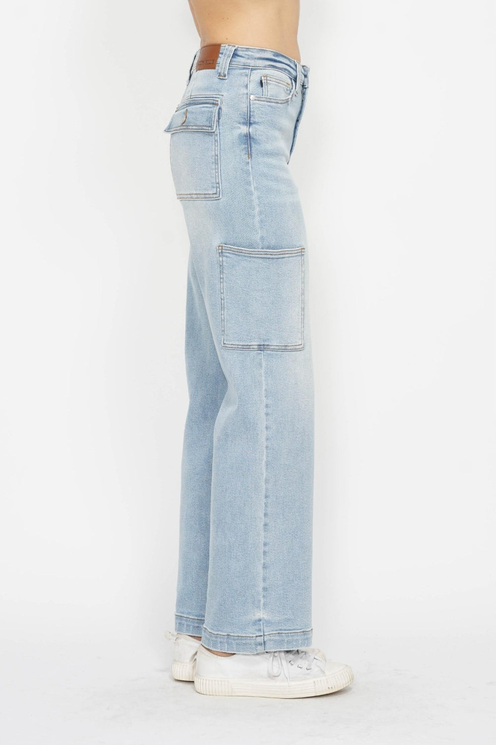 Judy Blue Full Size High Waist Straight Cargo Jeans - The Ruffled Bull Boutique