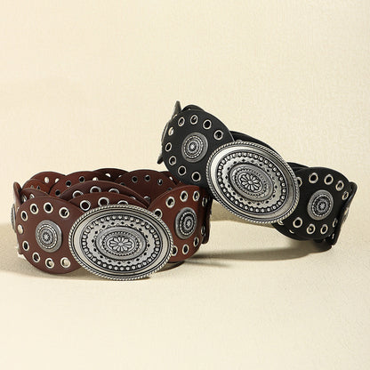 Oval PU Belt - The Ruffled Bull Boutique