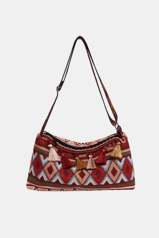 Tassel Adjustable Strap Shoulder Bag