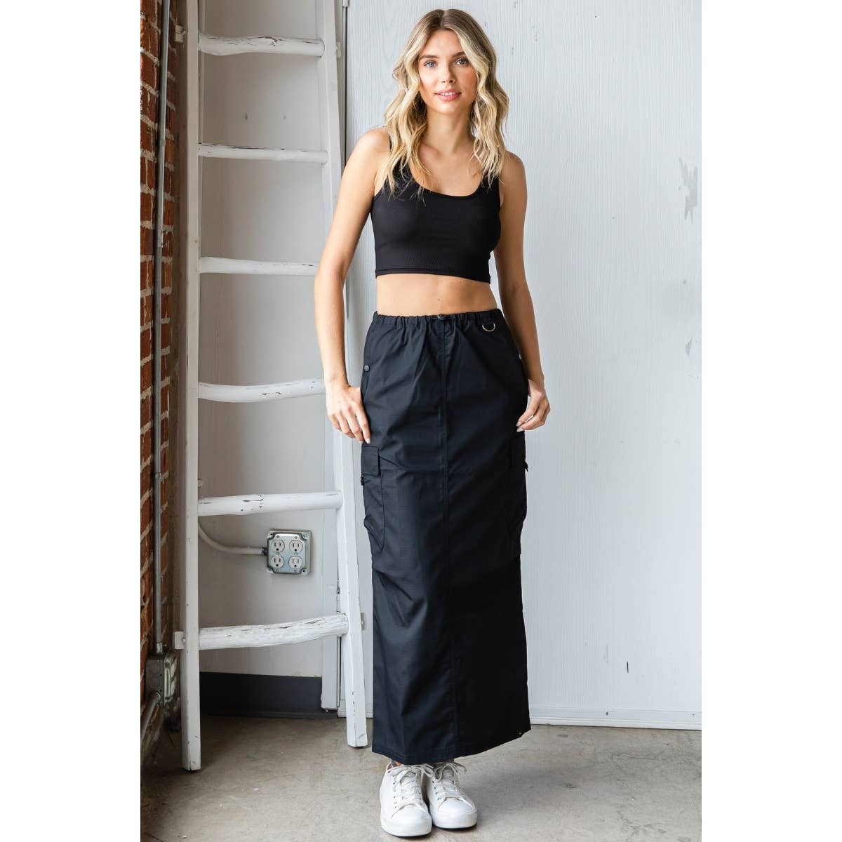 Parachute Cargo Long Skirt - The Ruffled Bull Boutique