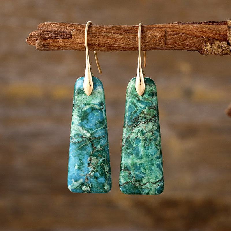 Copper Natural Stone Earrings - The Ruffled Bull Boutique