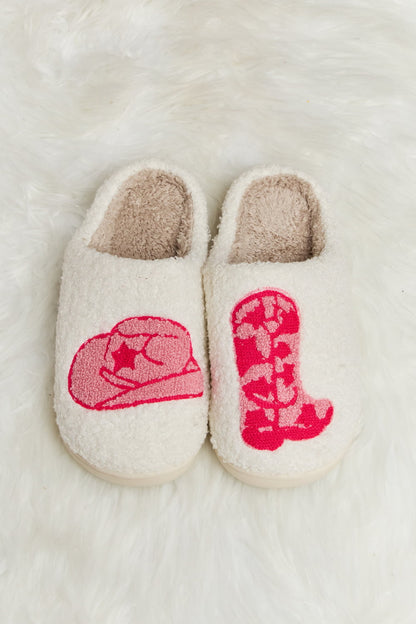 Melody Printed Plush Slide Slippers - The Ruffled Bull Boutique