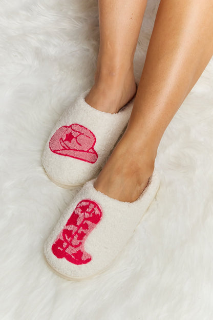 Melody Printed Plush Slide Slippers - The Ruffled Bull Boutique