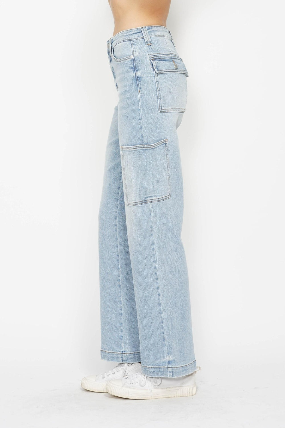 Judy Blue Full Size High Waist Straight Cargo Jeans - The Ruffled Bull Boutique