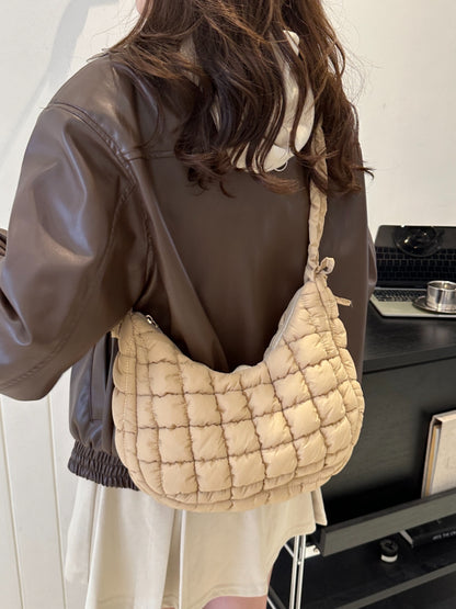 Bubble Texture Ruched Strap Quilted Shoulder Bag - The Ruffled Bull Boutique