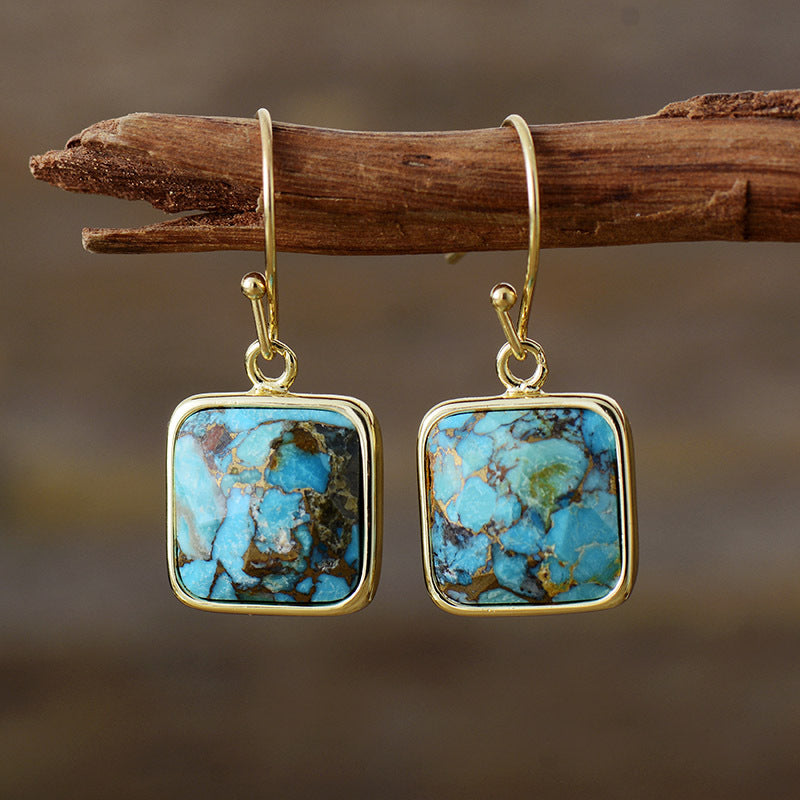 Square Copper Drop Earrings - The Ruffled Bull Boutique