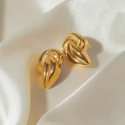 18K Gold-Plated Stud Earrings - The Ruffled Bull Boutique