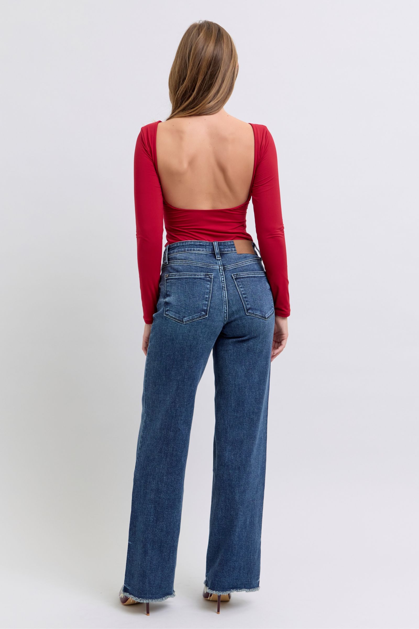 Judy Blue Full Size Raw Hem Mid Rise Jeans - The Ruffled Bull Boutique