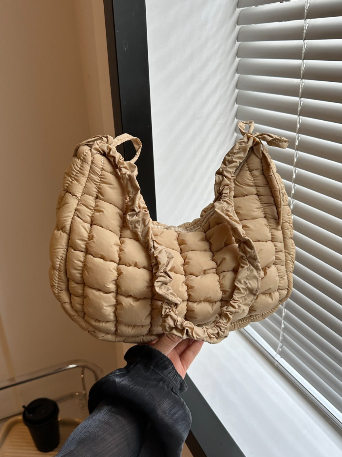 Bubble Texture Ruched Strap Quilted Shoulder Bag - The Ruffled Bull Boutique