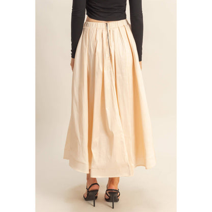 Classic Pleated A-Line Midi Full Skirt - The Ruffled Bull Boutique