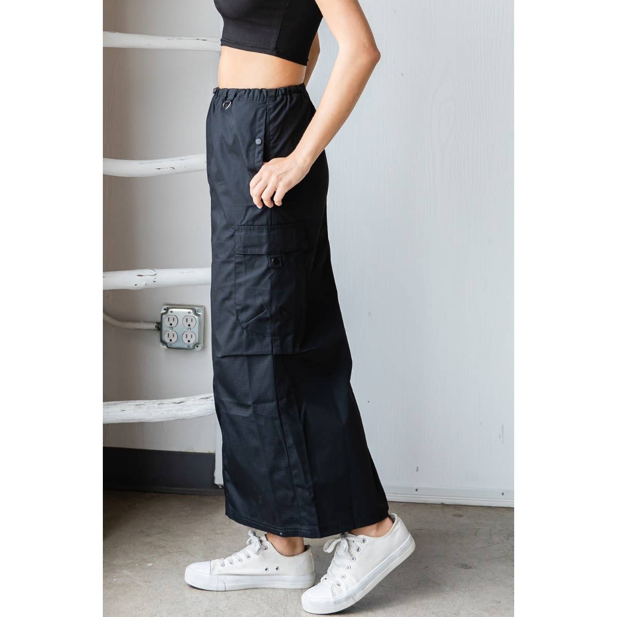 Parachute Cargo Long Skirt - The Ruffled Bull Boutique