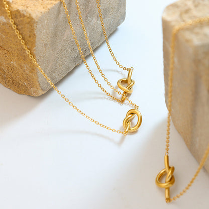 18K Gold-Plated Titanium Steel Knot Necklace - The Ruffled Bull Boutique