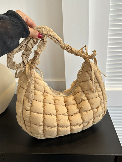 Bubble Texture Ruched Strap Quilted Shoulder Bag - The Ruffled Bull Boutique