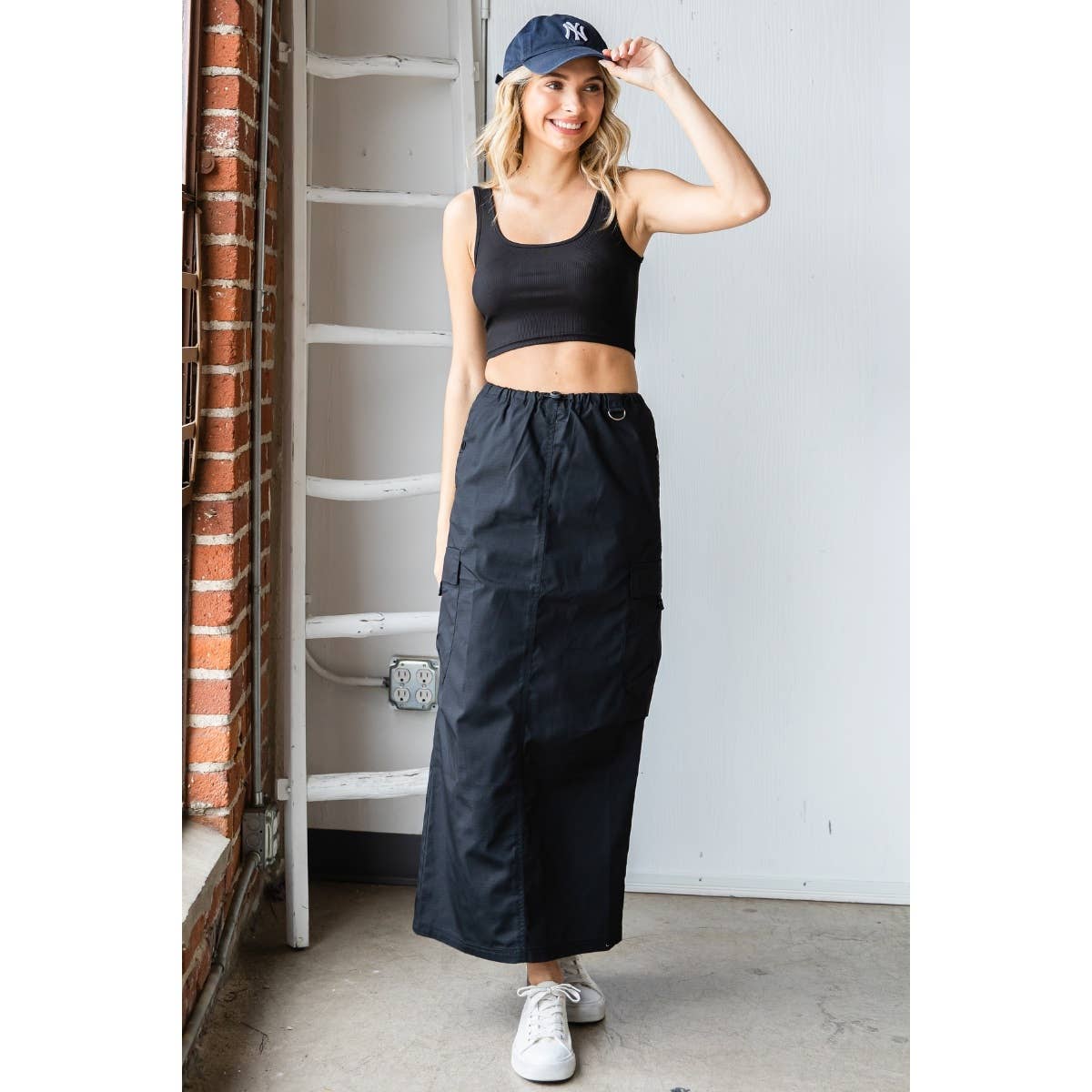 Parachute Cargo Long Skirt - The Ruffled Bull Boutique