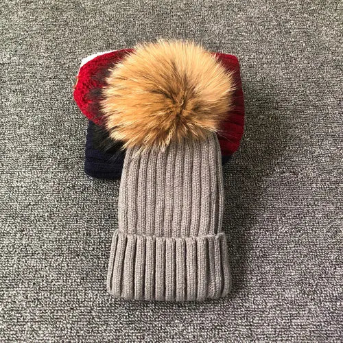 fur pom pom beanie - The Ruffled Bull Boutique