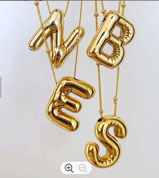 Gold bubble letter necklace - The Ruffled Bull Boutique
