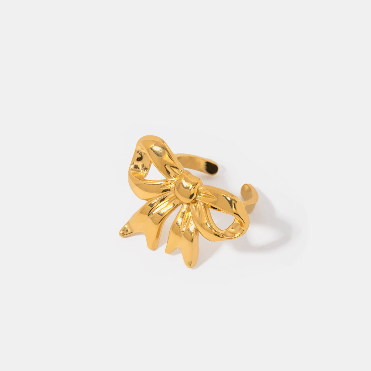 18K Gold-Plated Stainless Steel Bow Ring - The Ruffled Bull Boutique